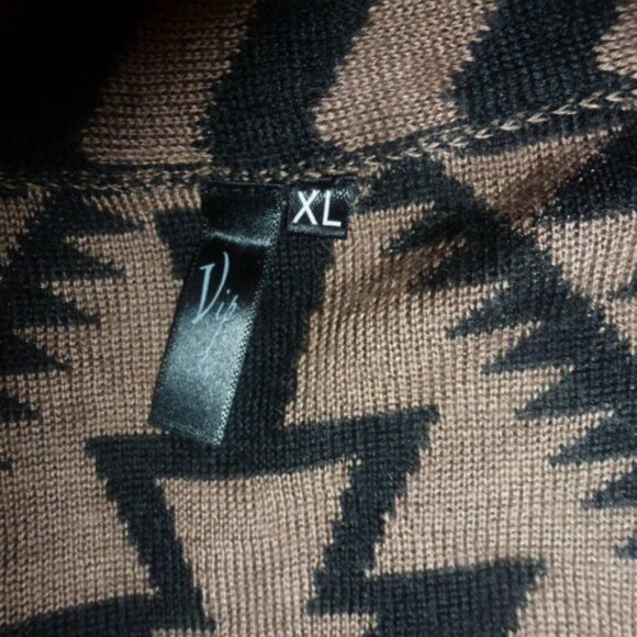 🧥 Women's Aztec Boho Open Front Long Cardigan Sweater (XL) by VIP - Picture 7 of 11